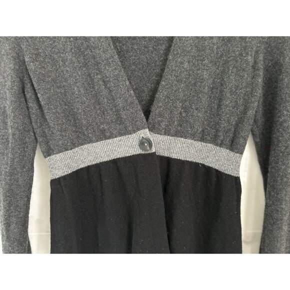 Bergdorf Goodman Knitted Cashmere Cardigan Gray Color-block Size XSmall - Picture 3 of 11